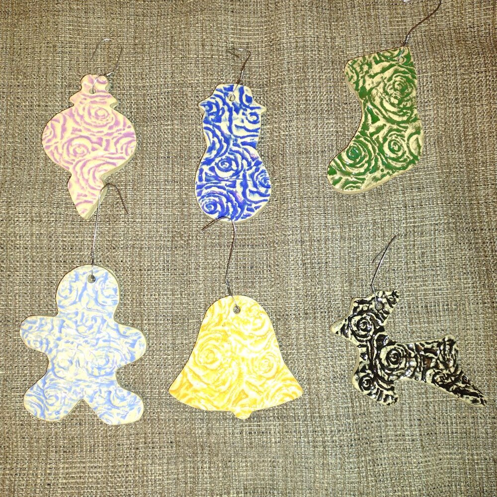 Six new artisan Christmas ceramic ornaments